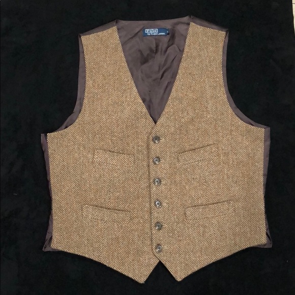 Vintage Ralph Lauren wool tweded men’s waistcoat